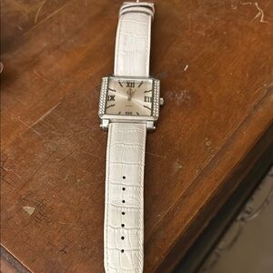 Premier White Crocodile-Embossed Watch